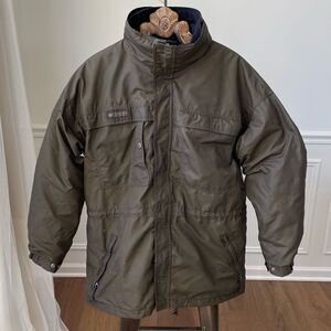 Columbia Layered Coat 2 Coats in One Olive Green Color Men’s L
